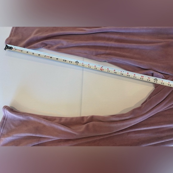 BORN Women’s Velour Lounge Pants Wide Leg Drawstring Purple Cozy! Size Large - Picture 5 of 9